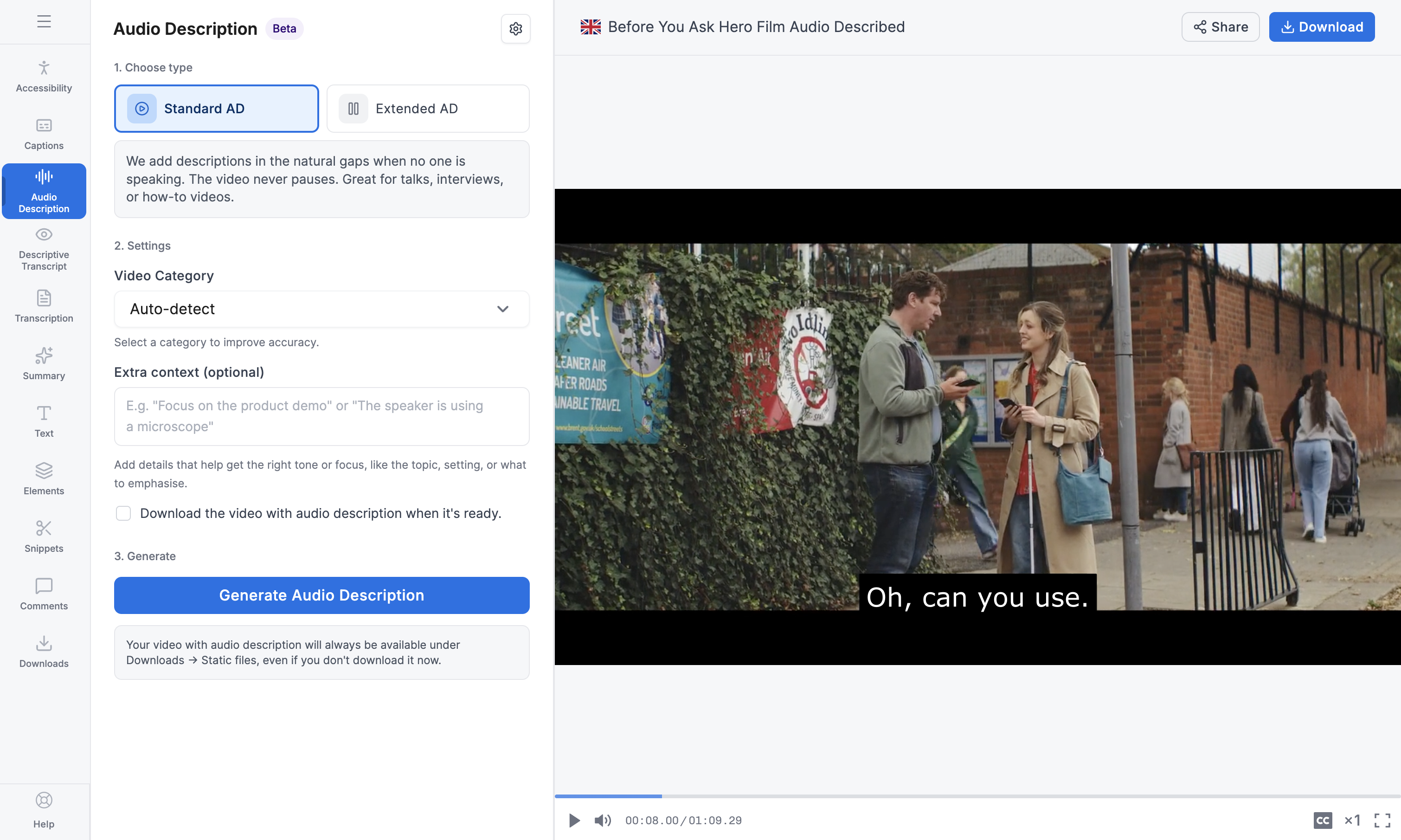 Version 2 automation-first interface with Standard or Extended AD selection and one-click generation